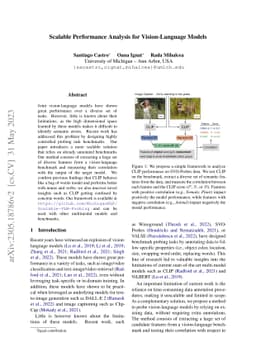 Scalable Performance Analysis for Vision-Language Models