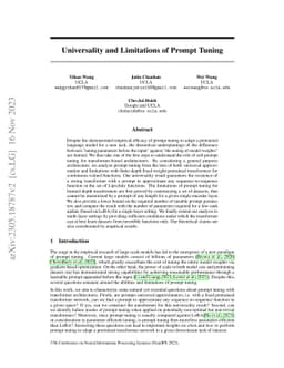 Universality and Limitations of Prompt Tuning