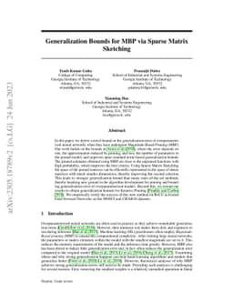 Generalization Bounds for Magnitude-Based Pruning via Sparse Matrix
  Sketching
