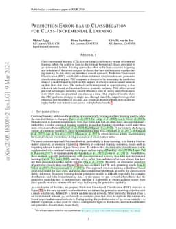 Prediction Error-based Classification for Class-Incremental Learning