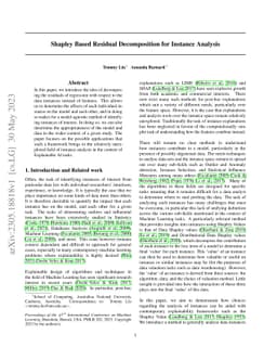 Shapley Based Residual Decomposition for Instance Analysis