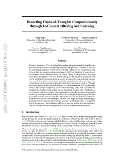 Dissecting Chain-of-Thought: Compositionality through In-Context
  Filtering and Learning