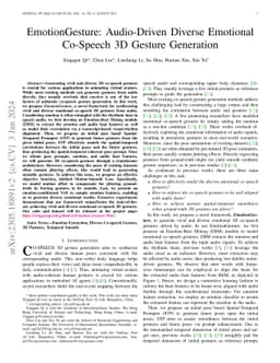 EmotionGesture: Audio-Driven Diverse Emotional Co-Speech 3D Gesture
  Generation