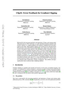 Clip21: Error Feedback for Gradient Clipping