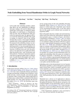 Node Embedding from Neural Hamiltonian Orbits in Graph Neural Networks