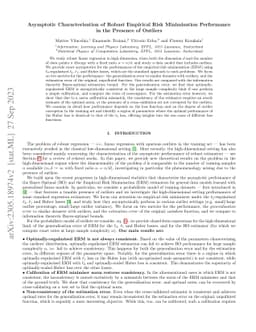 Asymptotic Characterisation of Robust Empirical Risk Minimisation
  Performance in the Presence of Outliers