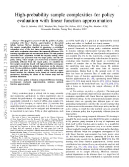 High-probability sample complexities for policy evaluation with linear
  function approximation