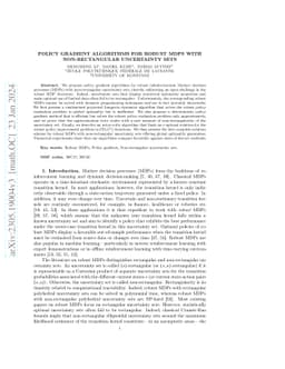 Policy Gradient Algorithms for Robust MDPs with Non-Rectangular
  Uncertainty Sets