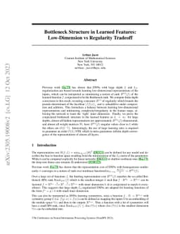 Bottleneck Structure in Learned Features: Low-Dimension vs Regularity
  Tradeoff