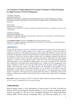 An Evaluation of Lightweight Deep Learning Techniques in Medical Imaging
  for High Precision COVID-19 Diagnostics