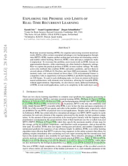 Exploring the Promise and Limits of Real-Time Recurrent Learning