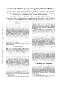 Towards single integrated spoofing-aware speaker verification embeddings