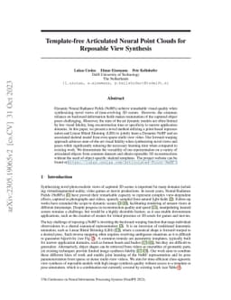 Template-free Articulated Neural Point Clouds for Reposable View
  Synthesis