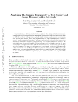 Analyzing the Sample Complexity of Self-Supervised Image Reconstruction
  Methods