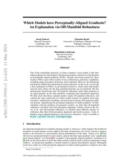 Which Models have Perceptually-Aligned Gradients? An Explanation via
  Off-Manifold Robustness