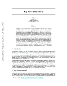 Key-Value Transformer