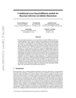Conditional score-based diffusion models for Bayesian inference in
  infinite dimensions