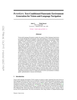PanoGen: Text-Conditioned Panoramic Environment Generation for
  Vision-and-Language Navigation