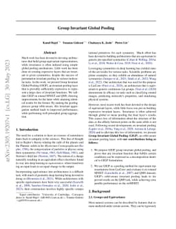 Group Invariant Global Pooling