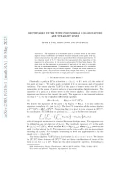Rectifiable paths with polynomial log-signature are straight lines