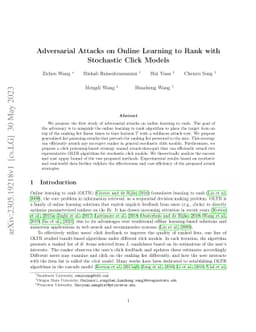 Adversarial Attacks on Online Learning to Rank with Stochastic Click
  Models