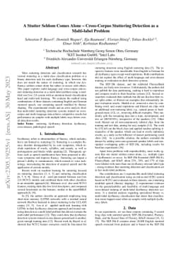 A Stutter Seldom Comes Alone -- Cross-Corpus Stuttering Detection as a
  Multi-label Problem