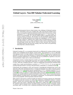 Global Layers: Non-IID Tabular Federated Learning