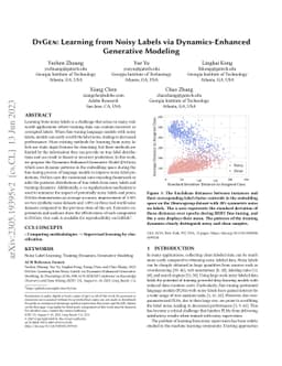 DyGen: Learning from Noisy Labels via Dynamics-Enhanced Generative
  Modeling