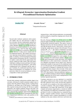 KrADagrad: Kronecker Approximation-Domination Gradient Preconditioned
  Stochastic Optimization