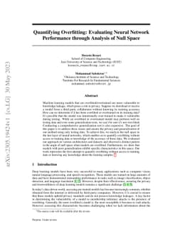 Quantifying Overfitting: Evaluating Neural Network Performance through
  Analysis of Null Space