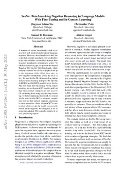 ScoNe: Benchmarking Negation Reasoning in Language Models With
  Fine-Tuning and In-Context Learning