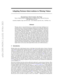 Adapting Fairness Interventions to Missing Values