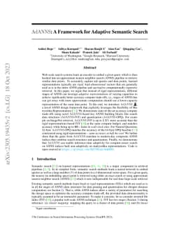 AdANNS: A Framework for Adaptive Semantic Search