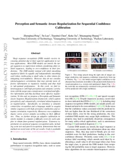Perception and Semantic Aware Regularization for Sequential Confidence
  Calibration