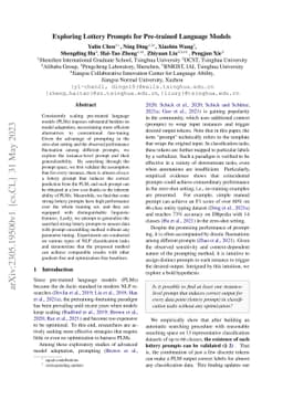 Exploring Lottery Prompts for Pre-trained Language Models