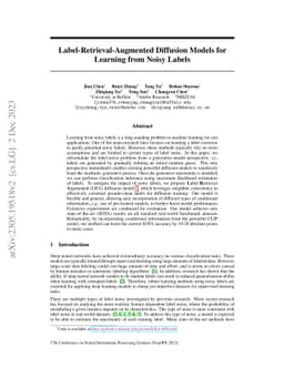Label-Retrieval-Augmented Diffusion Models for Learning from Noisy
  Labels