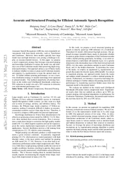 Accurate and Structured Pruning for Efficient Automatic Speech
  Recognition