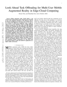 Look-Ahead Task Offloading for Multi-User Mobile Augmented Reality in
  Edge-Cloud Computing