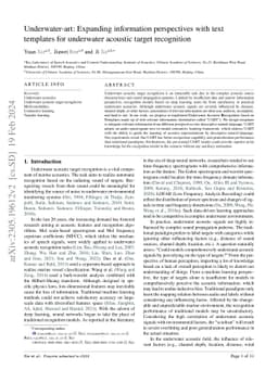 Underwater-Art: Expanding Information Perspectives With Text Templates
  For Underwater Acoustic Target Recognition