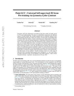 Point-GCC: Universal Self-supervised 3D Scene Pre-training via
  Geometry-Color Contrast