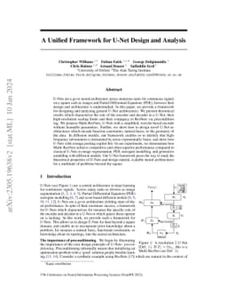 A Unified Framework for U-Net Design and Analysis