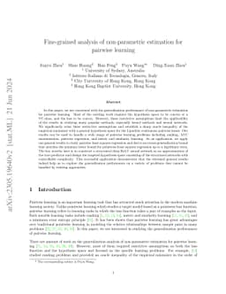 Fine-grained analysis of non-parametric estimation for pairwise learning