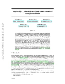 Improving Expressivity of Graph Neural Networks using Localization