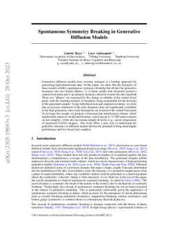 Spontaneous Symmetry Breaking in Generative Diffusion Models