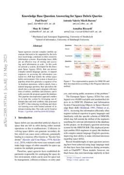 Knowledge Base Question Answering for Space Debris Queries
