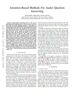 Attention-Based Methods For Audio Question Answering