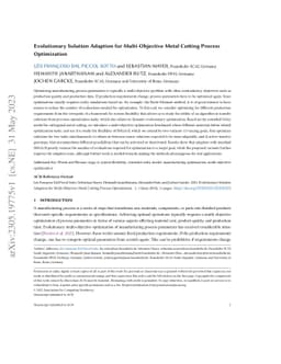 Evolutionary Solution Adaption for Multi-Objective Metal Cutting Process
  Optimization