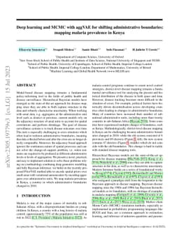 Deep learning and MCMC with aggVAE for shifting administrative
  boundaries: mapping malaria prevalence in Kenya