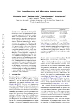 IDAS: Intent Discovery with Abstractive Summarization