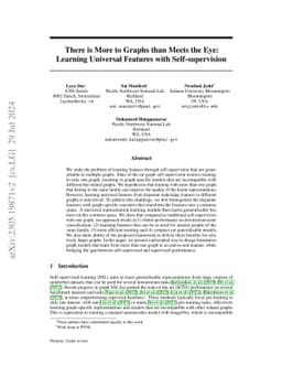 There is more to graphs than meets the eye: Learning universal features
  with self-supervision